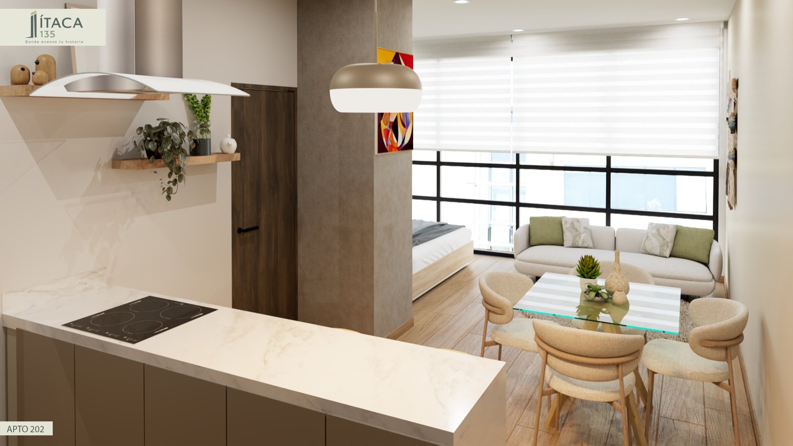 Render interior Apto 202